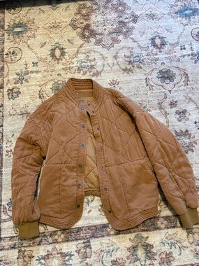 Blank NYC Quilted Tan Bomber Jacket